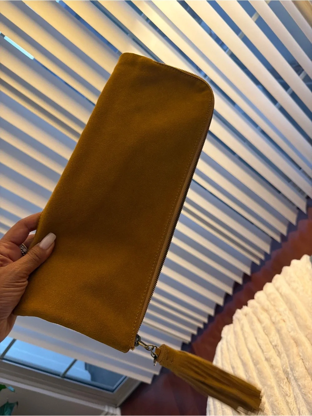 HOBO Mustard Yellow Suede Fold over bag -Never Used